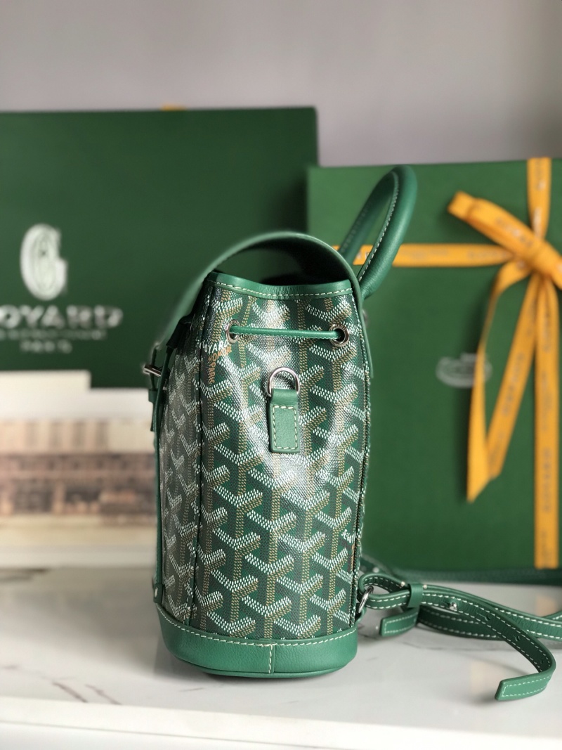 Миниатюрный рюкзак зеленого цвета с принтом Goyard