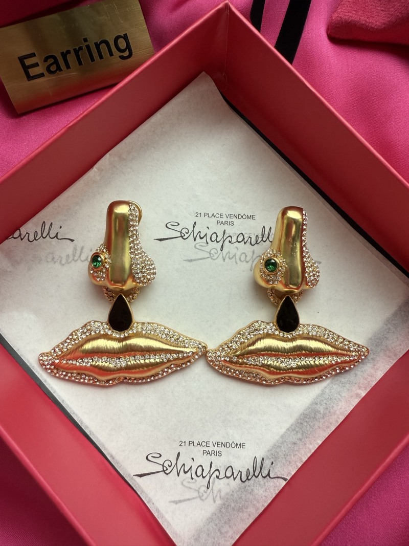 Серьги в виде губ с кристаллами Schiaparelli