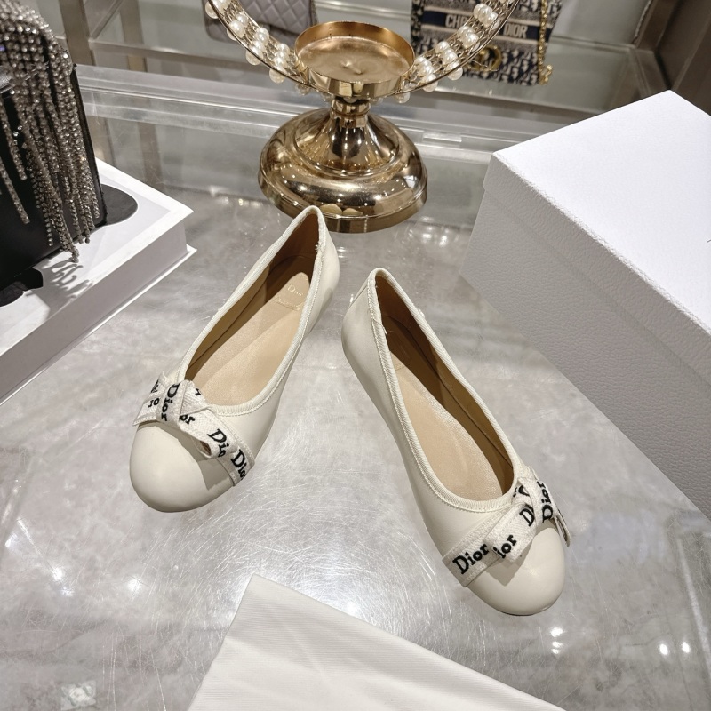 Балетки Dior с лентой и надписью CD