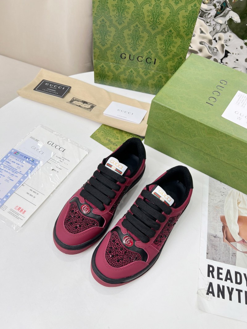 Кроссовки Gucci Screener с кристаллами