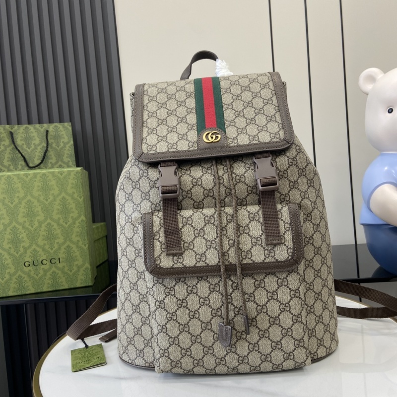 Рюкзак Gucci с монограммой и кожаной отделкой