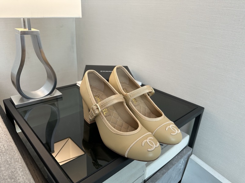 Женские туфли Chanel Мэри Джейн бежевые