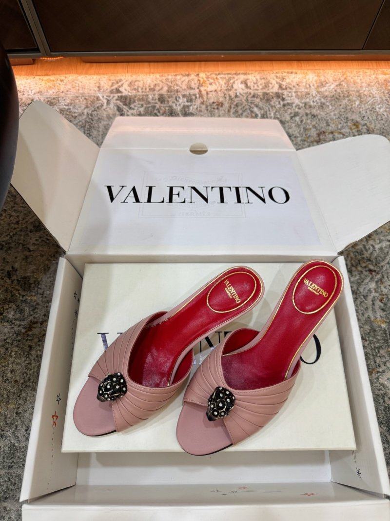 Женские мюли Valentino из натуральной кожи на высоком каблуке Valentino Garavani
