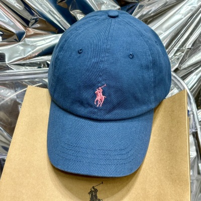 Бейсболка Ralph Lauren темно-синяя с розовой вышивкой