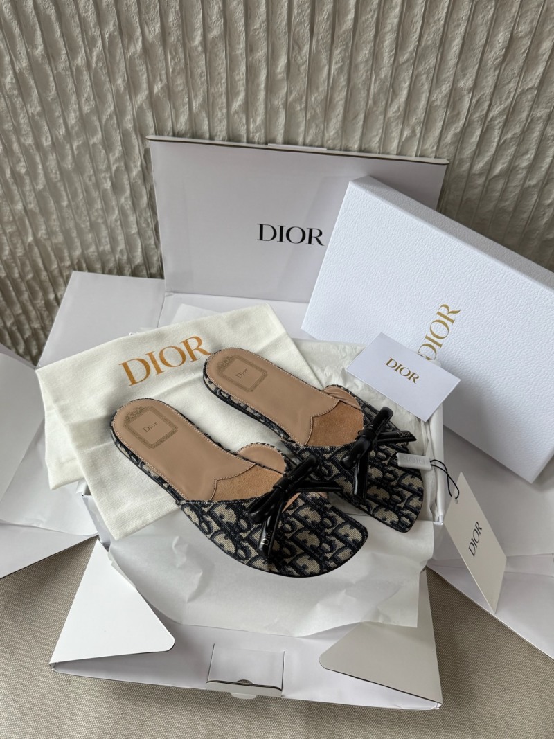 Женские сабо с принтом и бантом Dior