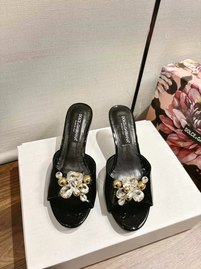 Женские черные сабо с кристаллами Dolce & Gabbana