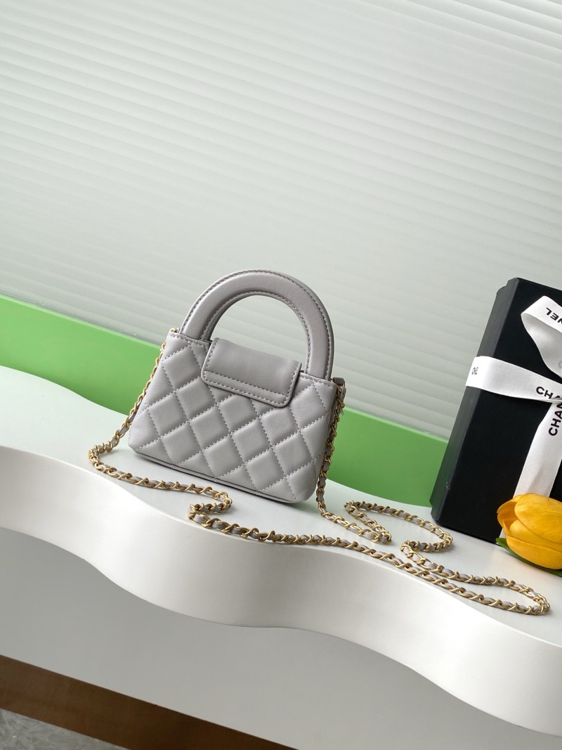 Сумка с ручками и плечевым ремнем, пастельно-серый Chanel