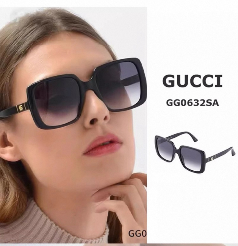 Солнцезащитные очки в черной оправе, размер 56-18-145 Gucci