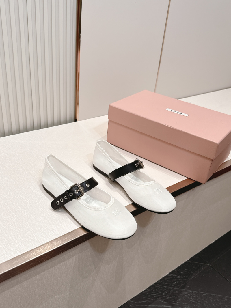 Балетки MiuMiu из прозрачной сетки с ремешком Miu Miu
