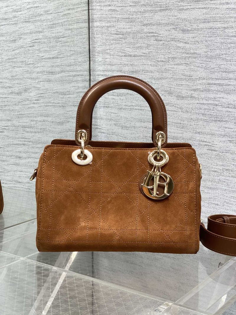 Сумка Dior Lady Dior коричневая замша