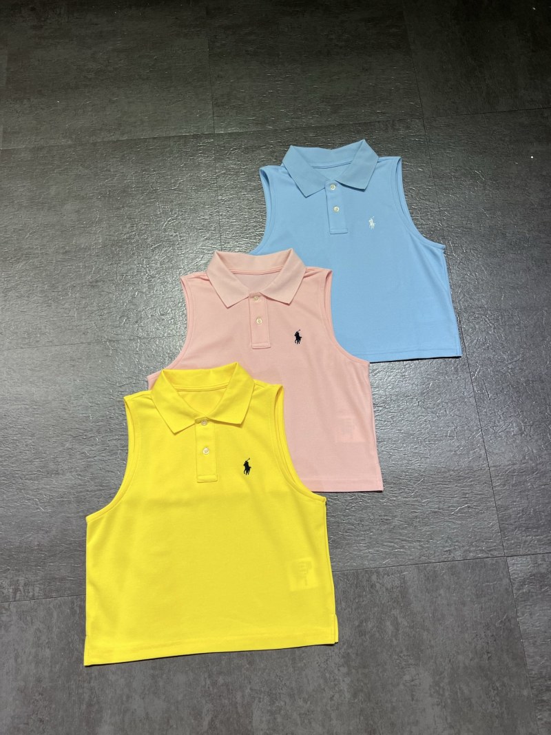 Женский топ-поло Ralph Lauren, хлопковый, короткий крой