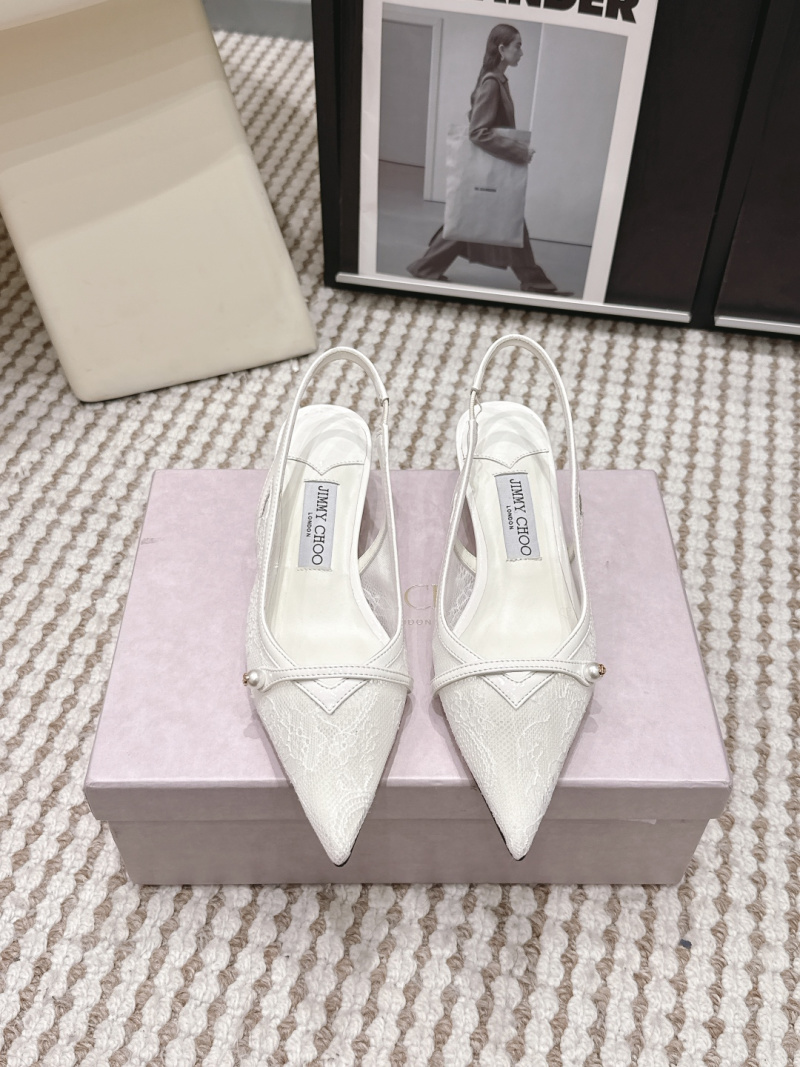 Женские туфли с острым носком и ремешком на лодыжке, белые Jimmy Choo