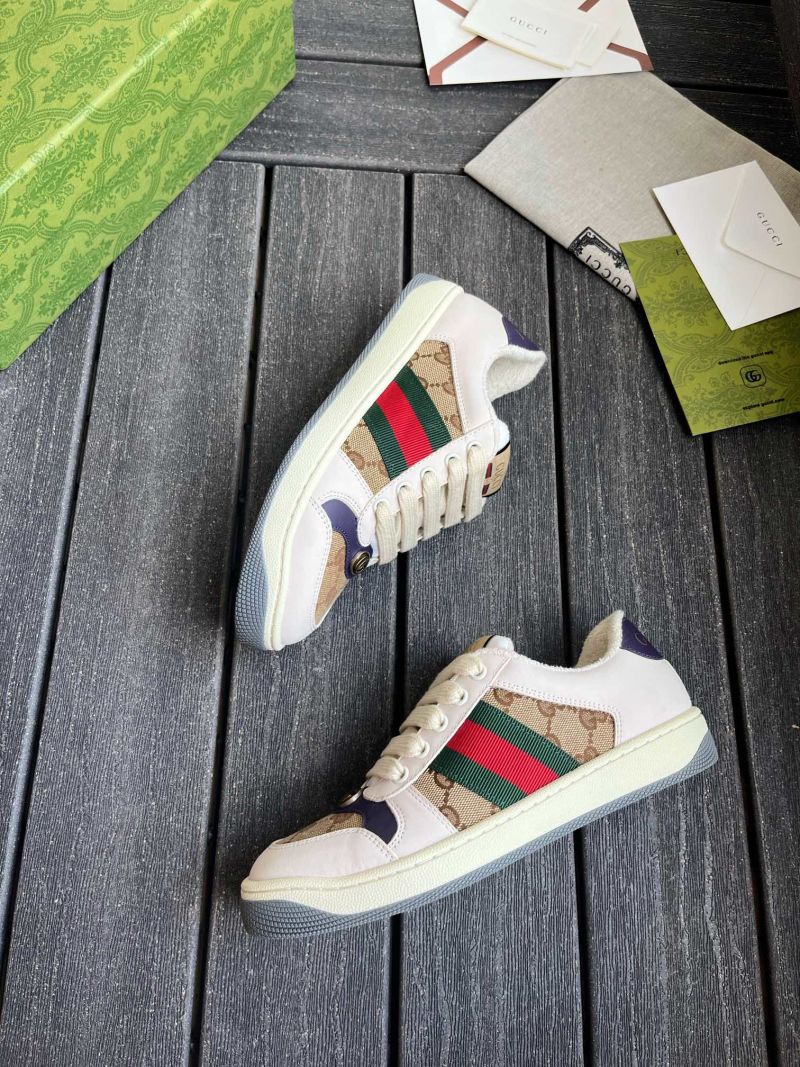Кроссовки с монограммой и цветными вставками Gucci