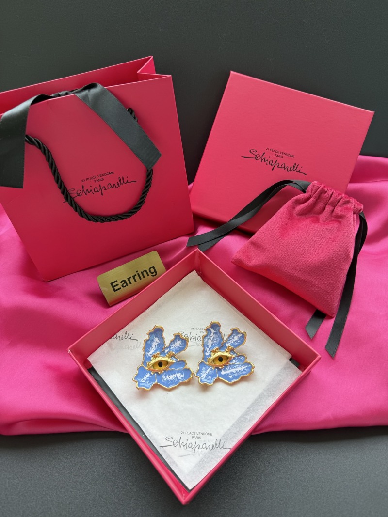Серьги с глазом и цветочным узором Schiaparelli