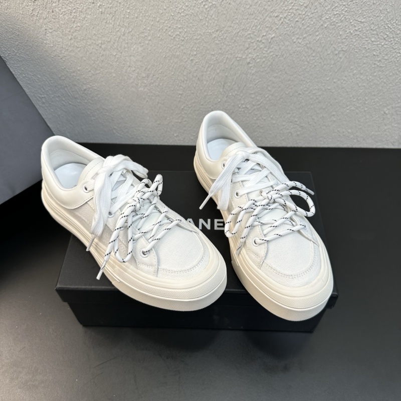 Женские кроссовки на платформе, белые Chanel