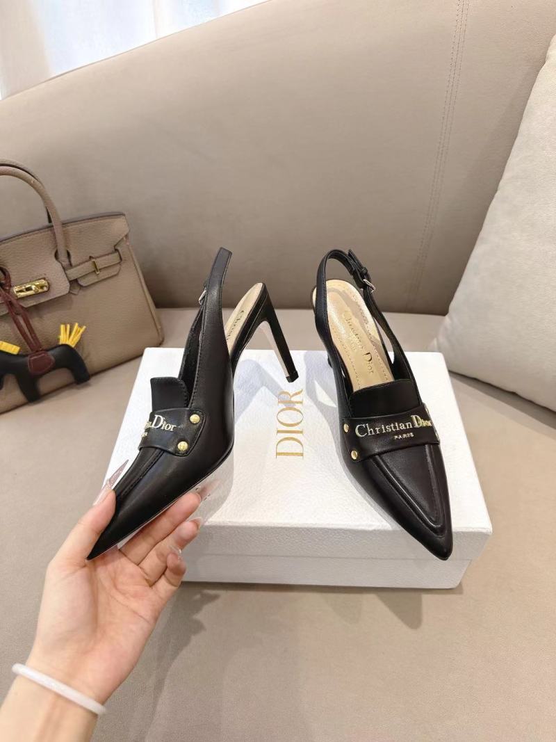 Черные кожаные мюли Christian Dior