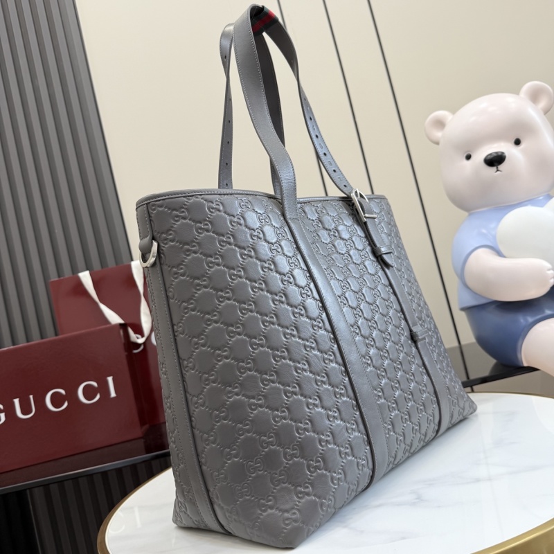 Сумка-тоут Gucci серая с принтом