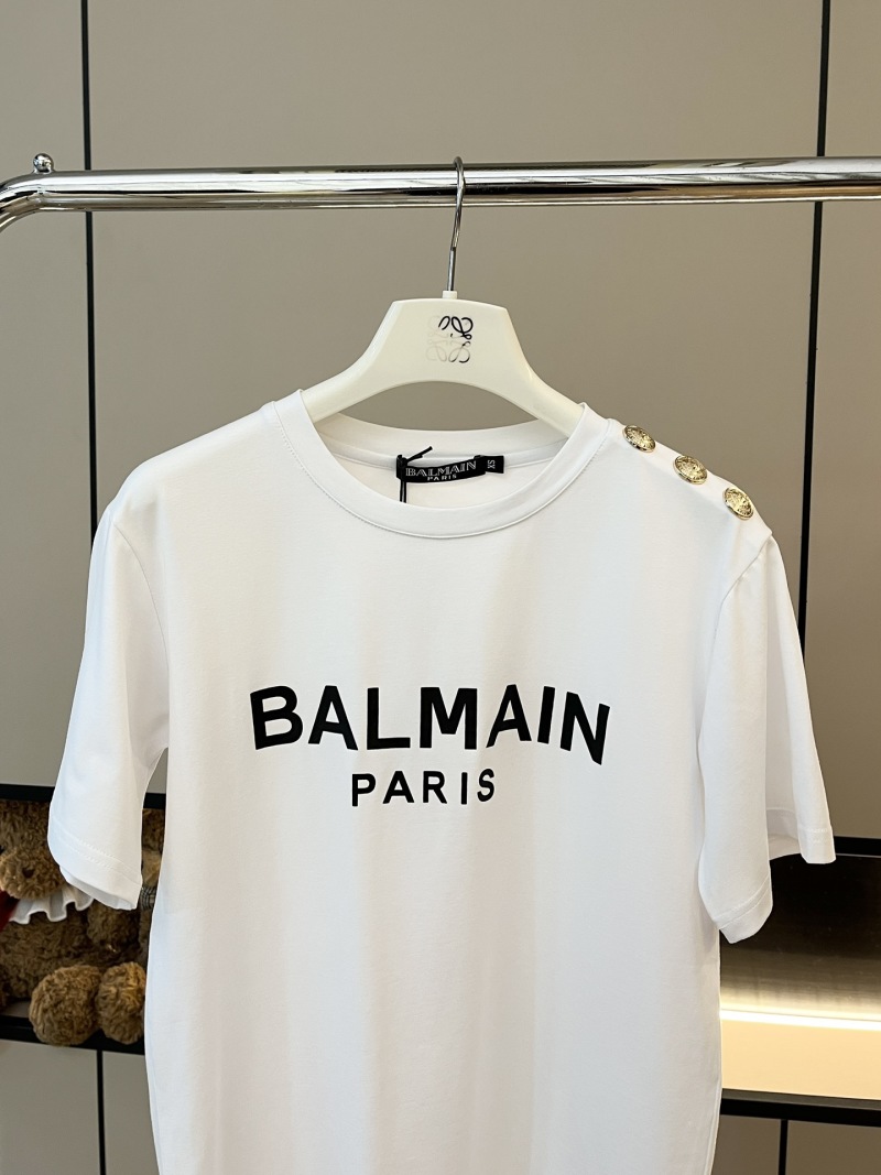 Футболка Balmain белая с надписью