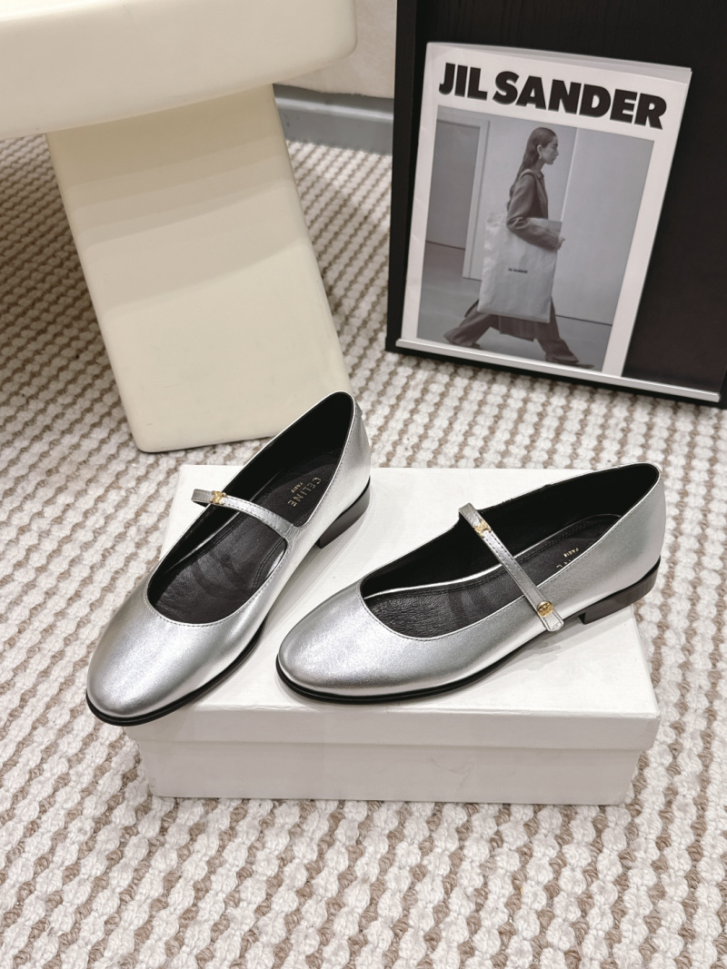 Женские туфли Celine, серебристый цвет