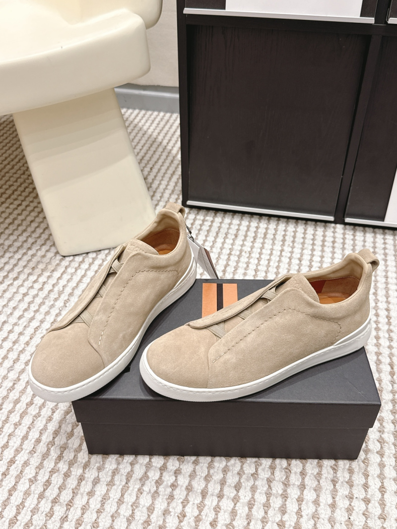 ЗЕЛЕНИЯ Мужские кожаные кроссовки Slip-On Zegna