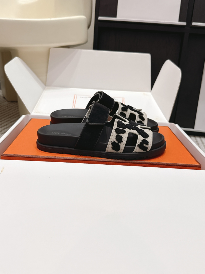 Шлепанцы Hermes с принтом Hermès