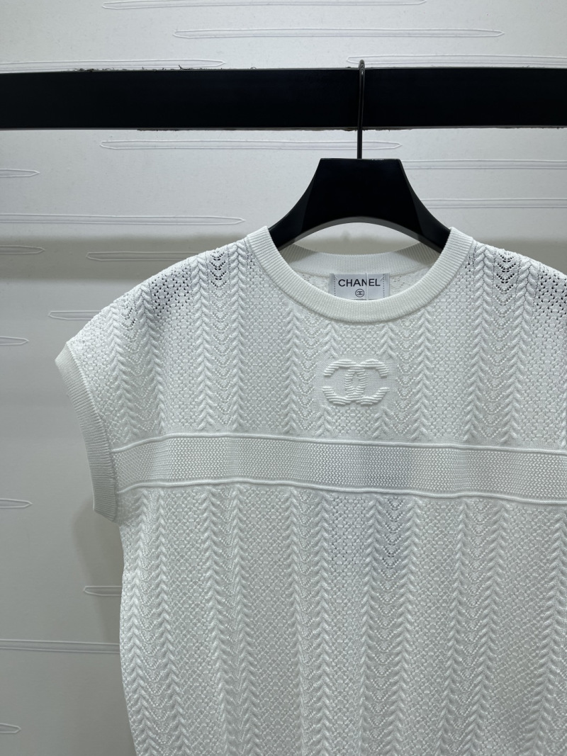 Женский вязаный топ с круглым вырезом Chanel