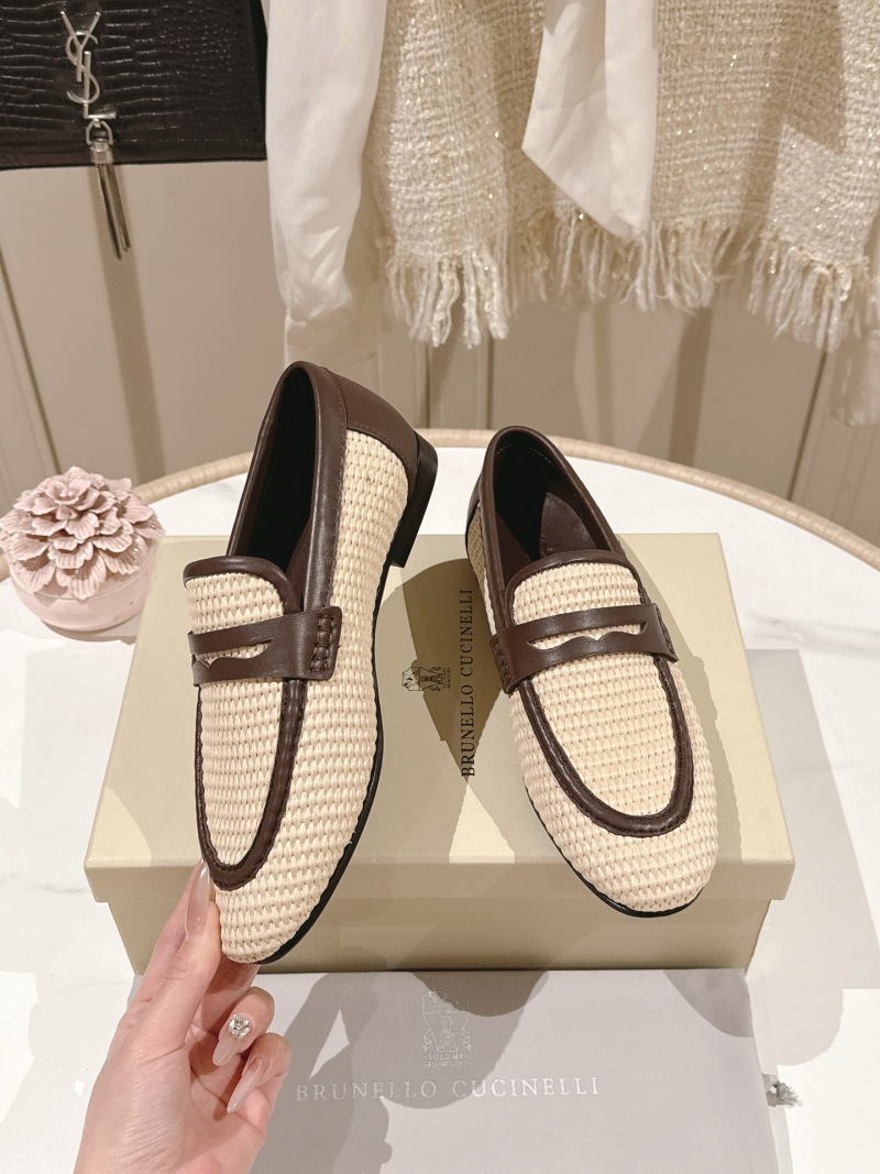 Женские лоферы Brunello Cucinelli плетеные с декором