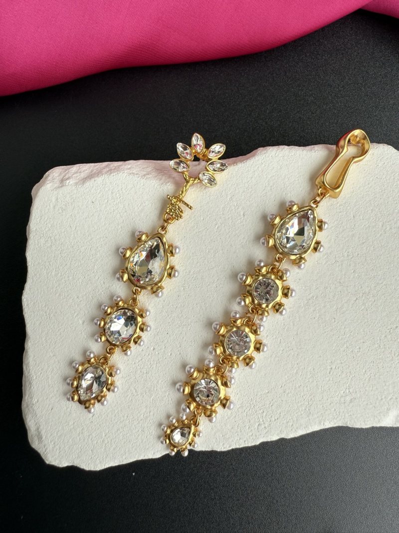 Серьги с кристаллами и жемчугом Schiaparelli