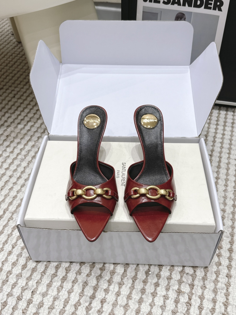 Женские мюли Saint Laurent с золотой цепью
