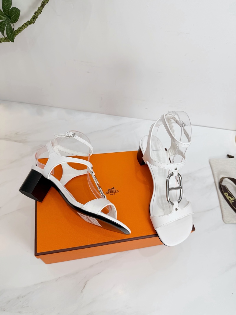 Женские белые сандалии Hermès