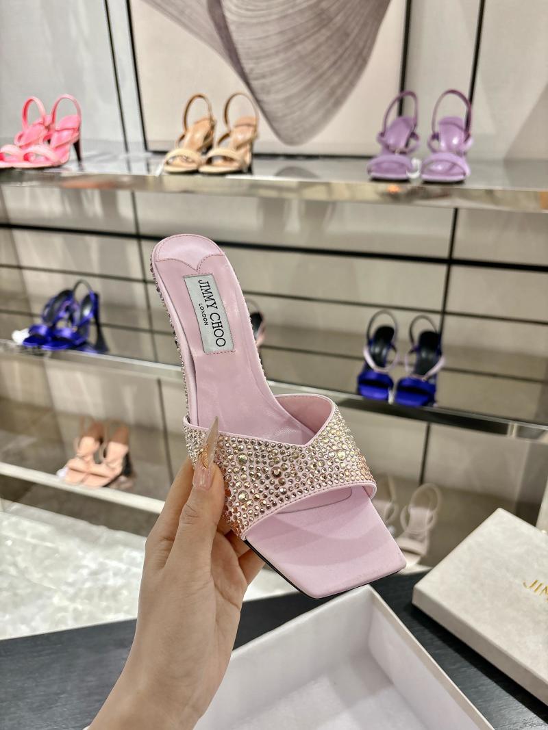 Женские розовые туфли Jimmy Choo с декором из страз