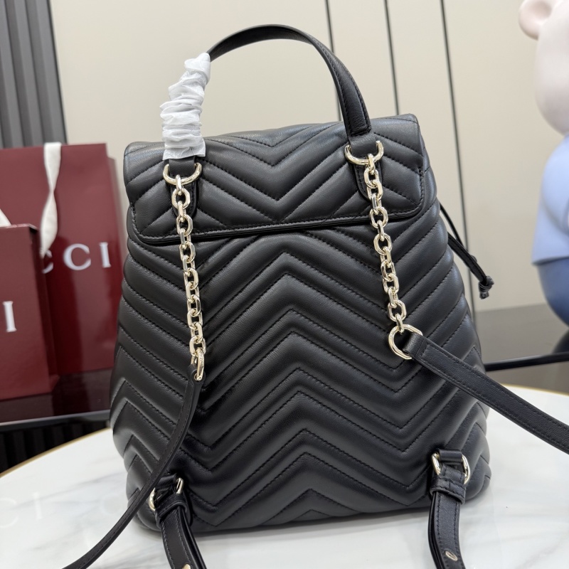 Рюкзак Gucci черный с золотой фурнитурой