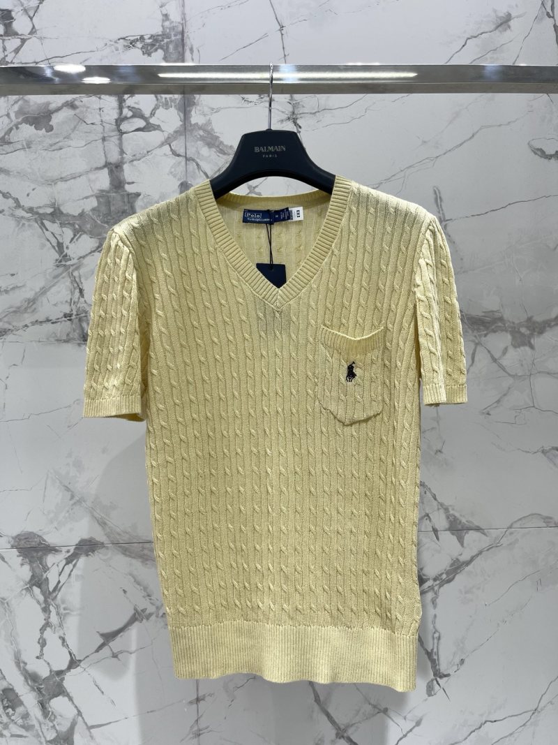 Короткий вязаный кардиган Polo Ralph Lauren с V-образным вырезом