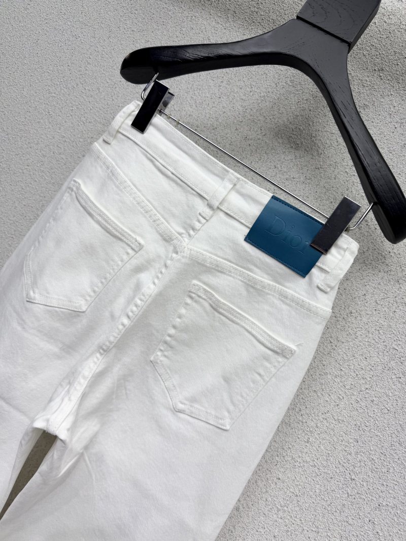 Белые джинсы с логотипом Dior