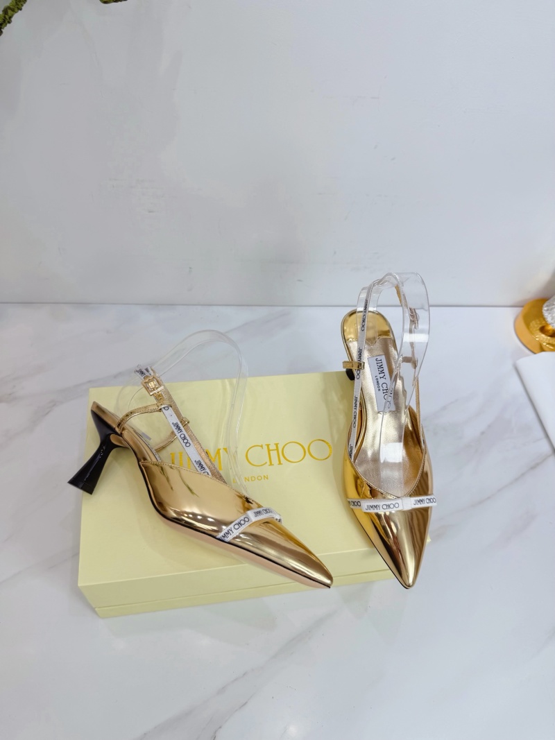 Золотые туфли с ремешком Jimmy Choo