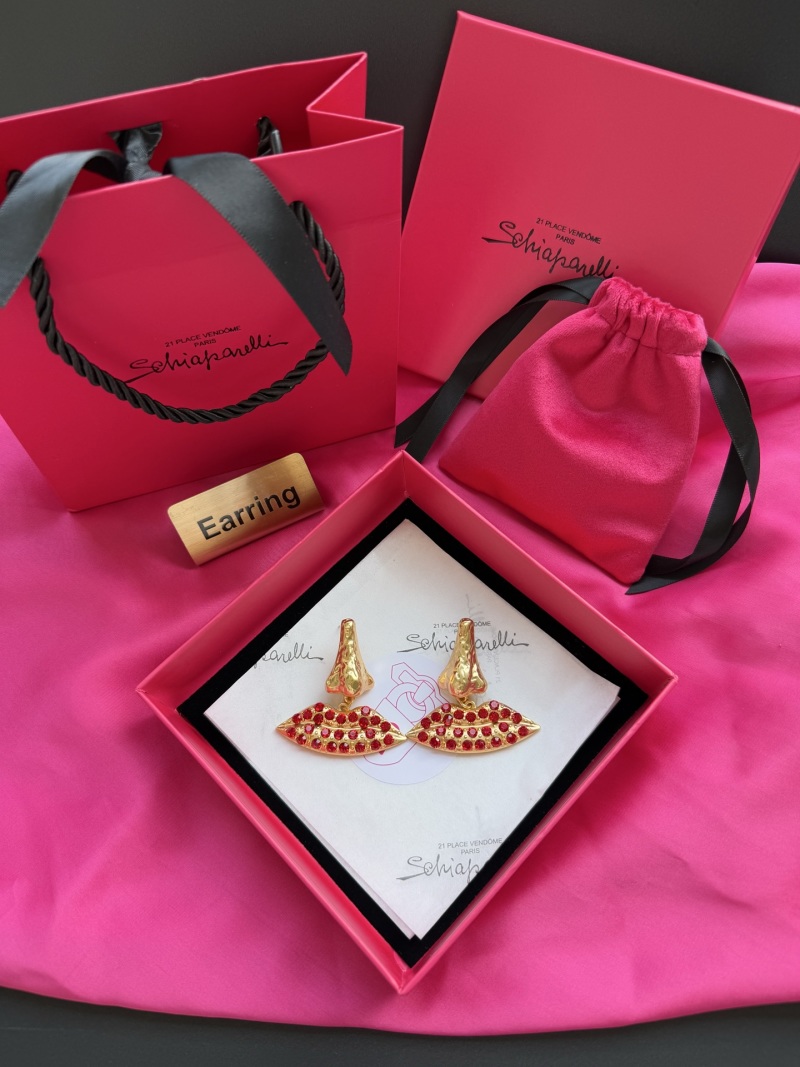 Серьги в виде губ с кристаллами Schiaparelli