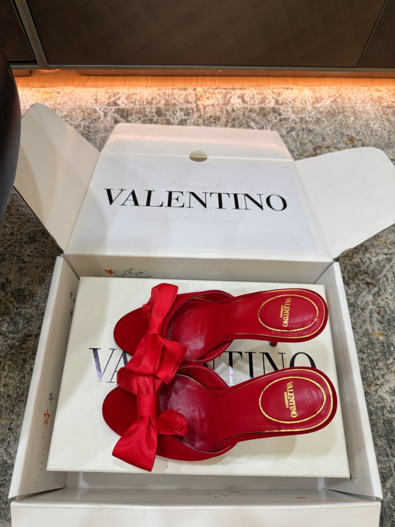 Женские красные сабо Valentino с бантом Valentino Garavani