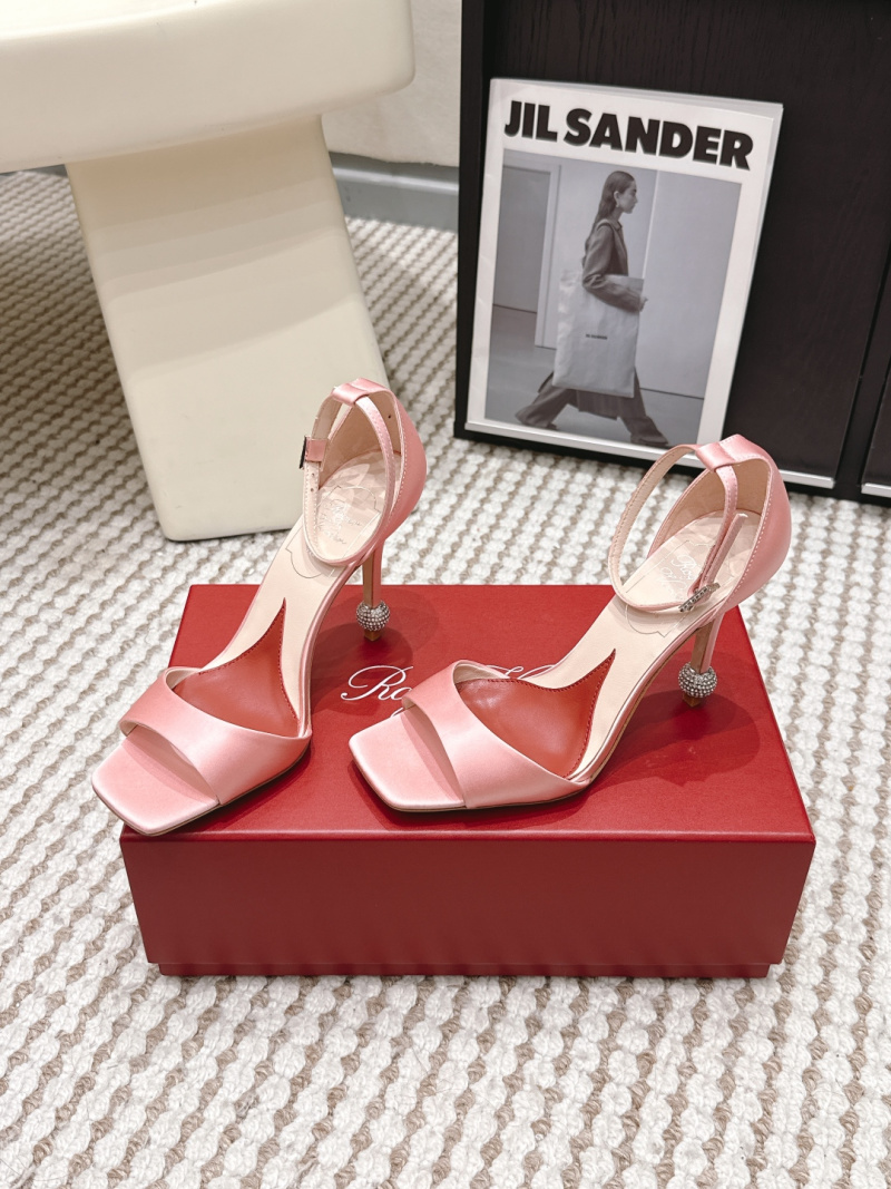 Розовые женские мюли на высоком каблуке Roger Vivier