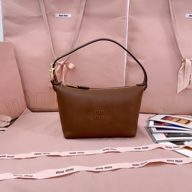 Сумка Miu Miu из мягкой кожи, коричневая
