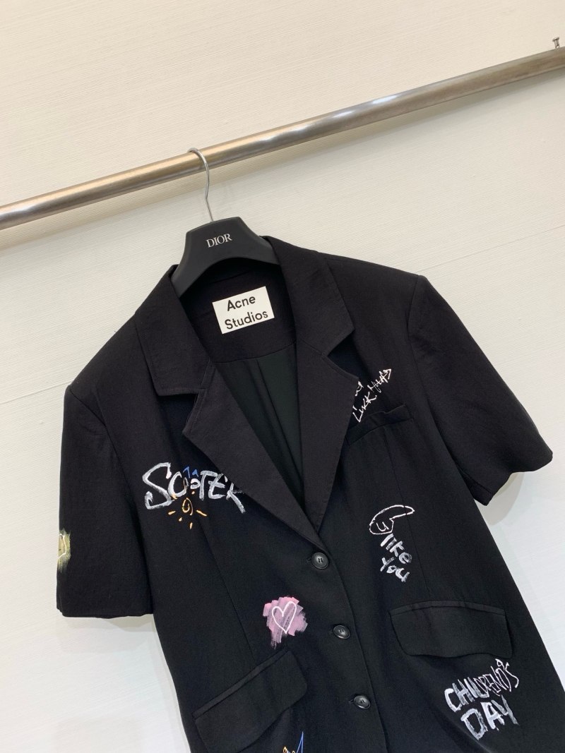 Пиджак женский черный с графическим принтом, Acne Studios