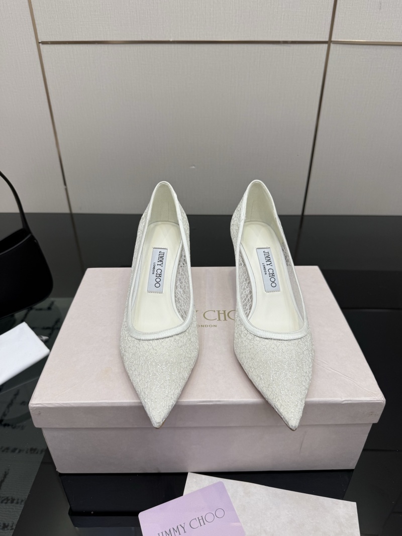 Женские туфли Jimmy Choo белые кружевные