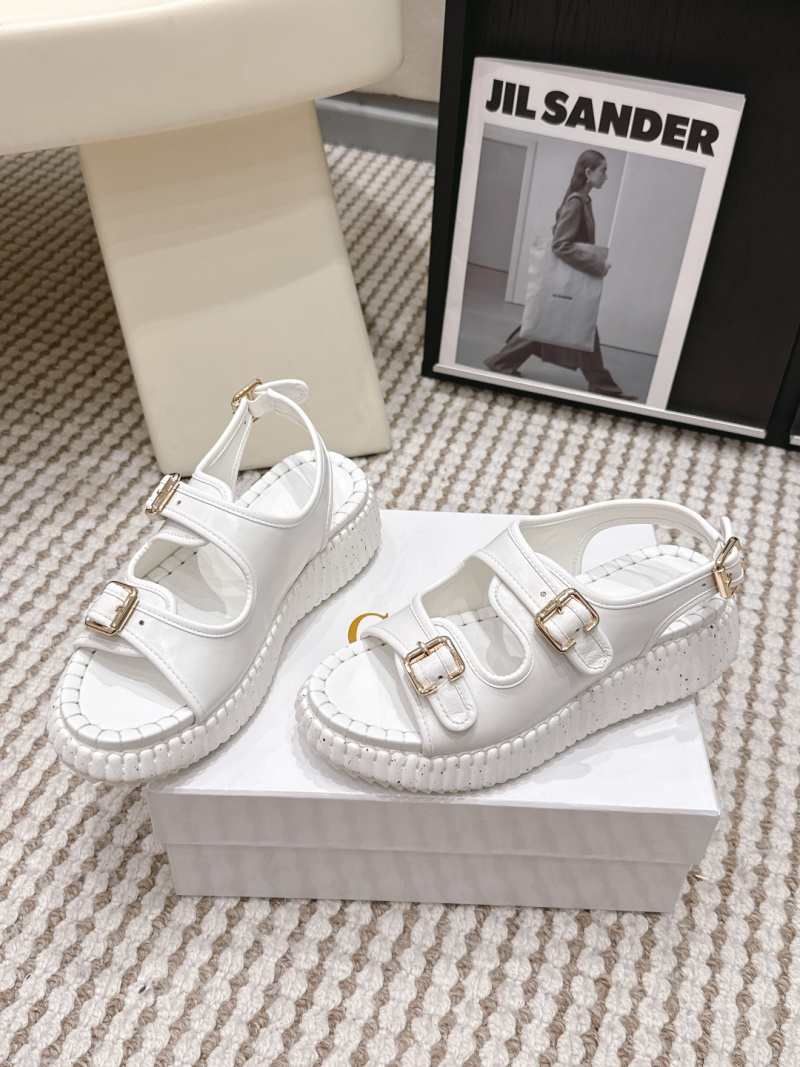 Женские белые босоножки на платформе Chloé