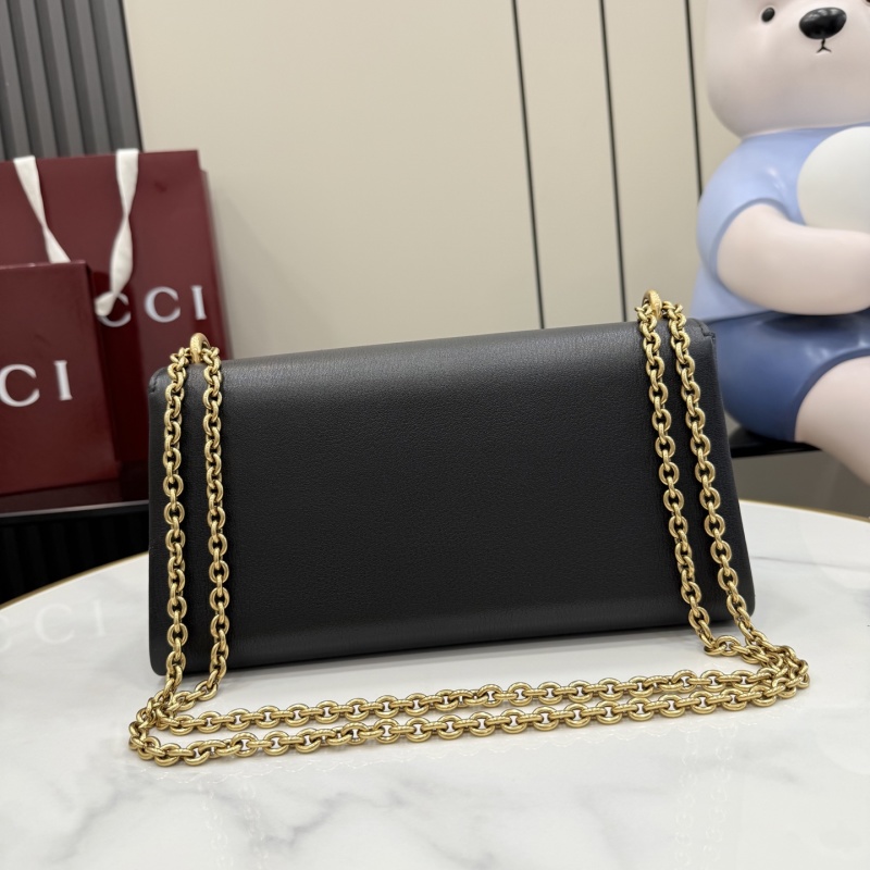 Черная сумка-кроссбоди с цепочкой и пряжкой Gucci