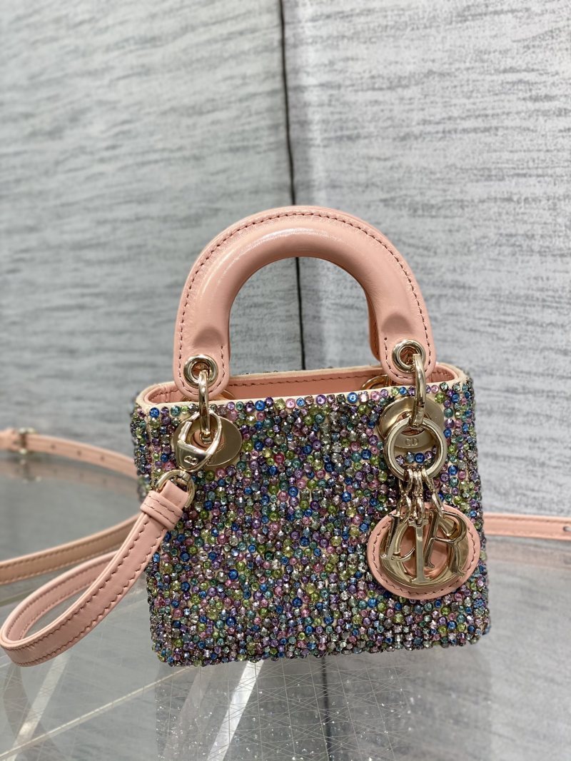 Мини-сумка Dior Lady Dior с кристаллами