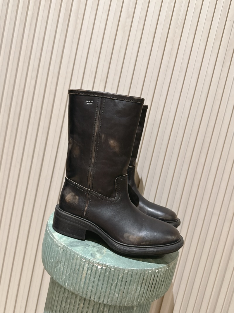 Женские полусапоги Prada с эффектом состаривания