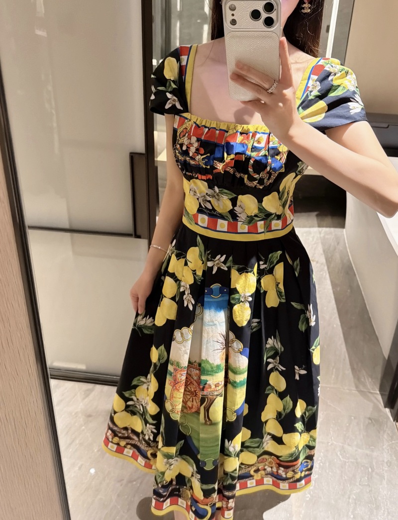 Повседневное платье с принтом лимонов Dolce & Gabbana