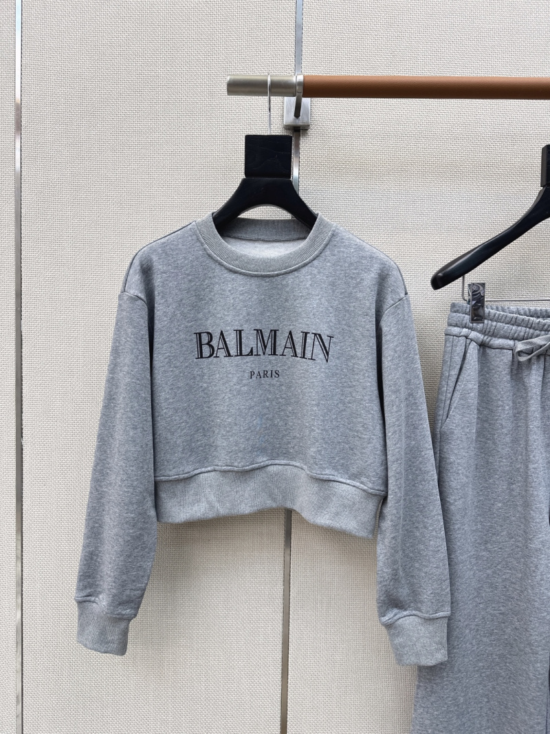 Комплект Balmain серый: худи и штаны
