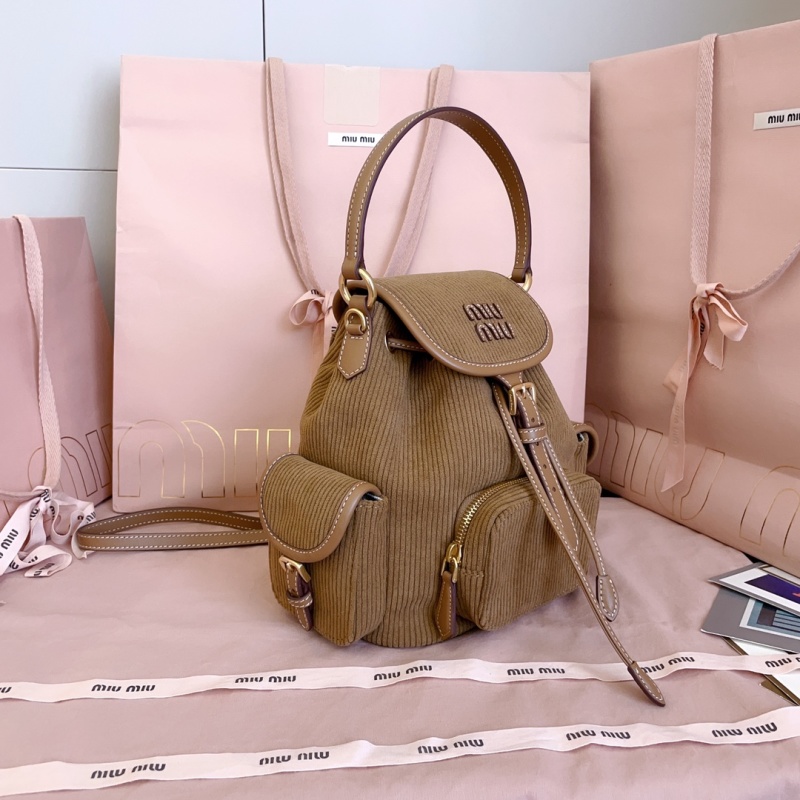 Рюкзак Miu Miu 5BZ043 в стиле колледж из велюра и кожи