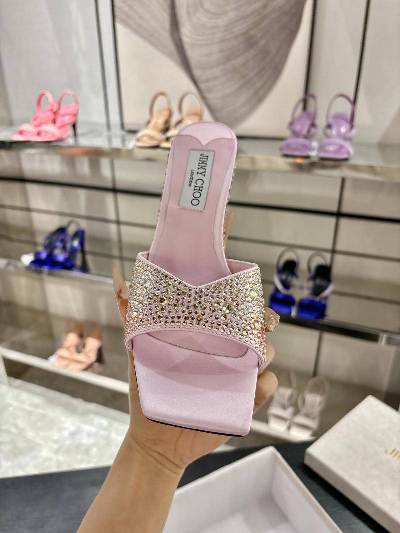 Женские розовые туфли Jimmy Choo с декором из страз