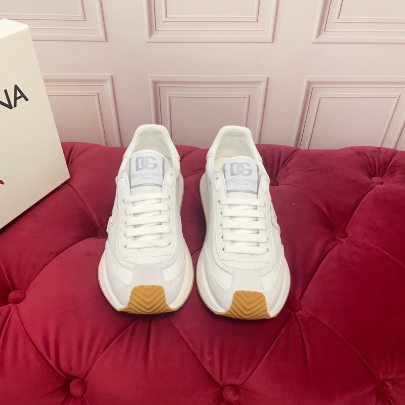 Белые кроссовки из натуральной кожи с декоративным логотипом DG Dolce & Gabbana